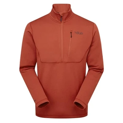 Image of Rab Men&#039;s Geon Pull On Casual Lightweight Fleece Sweatshirt Tuscan Red Small