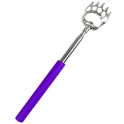 Image of Bear Claw Back Scratcher Metal Extending Extendable Massager Head Portable Telescopic Summer Gift UK Free P&amp;P (Purple)