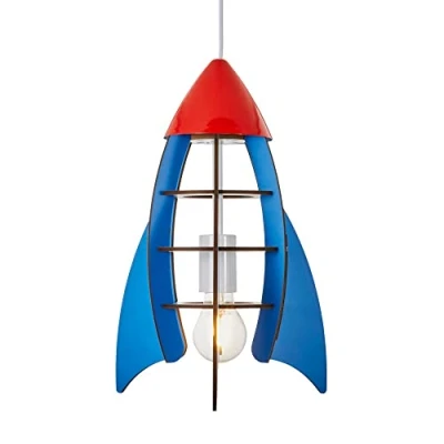 Image of LITECRAFT Glow Rocket Ceiling Pendant Children&#039;s Lighting Blue