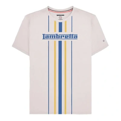 Image of Lambretta Mens Striped Retro Short Sleeve T Shirt(White Cap Grey) Size 3XL