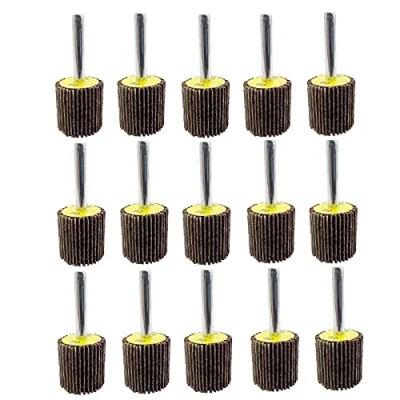 Image of FEIHU 25 Pcs 20X25x6mm Flap Wheels Set.for Removing Rust, Deburring, Grinding Polishing Flat.Compatible with 6mm power tools and grinders (80 grains)
