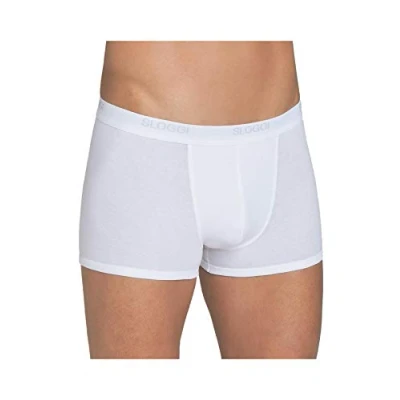 Image of Sloggi Mens Basic Short 2p Boxer Briefs, White, 32 UK