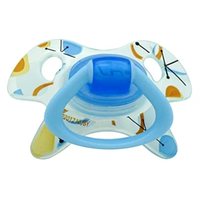 Image of 1x Blue GEO Silicone Orthodontic Pacifier with Ring, Teat, BPA Free Newborn Essentials, Ultra Air Dummy for Baby Boy 0 6 Months