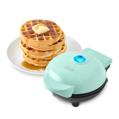 Image of Dash Mini Waffle Maker, Aqua