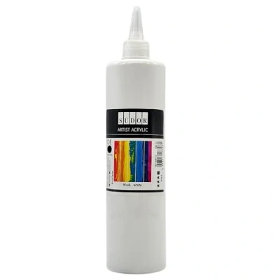 Image of SÜDOR Acrylic Paint 500 ml Highly Pigmented &amp; Opaque Paint, Artist Quality, Premium Colour (White)