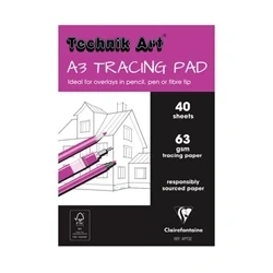Image of Clairefontaine Technik Art Tracing Pad 63gsm A3 40 Sheets
