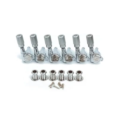 Image of Guyker Guitar Locking Tuners (6 for Right) 1:18 Pro Lock String Tuning Key Pegs Machine Head Set Replacement ST TL SG LP Style Folk Classical Acoustic Electric (GK11SP, Chrome)