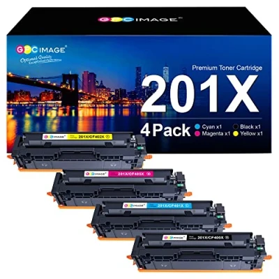 Image of GPC Image Toner Cartridges Replacement for HP 201X 201A CF400X CF400A Compatible with Color LaserJet Pro M252n M277n MFP M252dw M277dw M274n M277c6 (Black Cyan Magenta Yellow, 4 Pack)