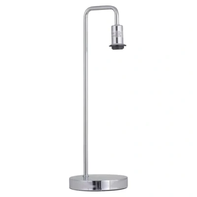 Image of Polished Chrome Table Lamp or Bedside Light Base, Modern Arched Design, Height 45cm, Base Only, LED Compatible