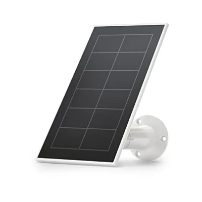 Image of Arlo Certified Accessory Solar Panel Charger, Weatherproof, 8ft Magnetic Power Cable, Designed for Ultra, Ultra 2 (+XL), Pro 3, 4 5, Go &amp; Floodlight Cameras, White