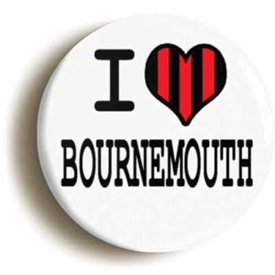 Image of Ozorath I Heart Love Bournemouth Button Badge (1inch / 25mm diameter)