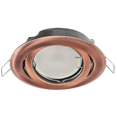 Image of EDO Recessed luminaire Spotlight Daira Cooper swivelling Round Copper Ceiling lamp Suitable for LED Halogen spot EDO777301