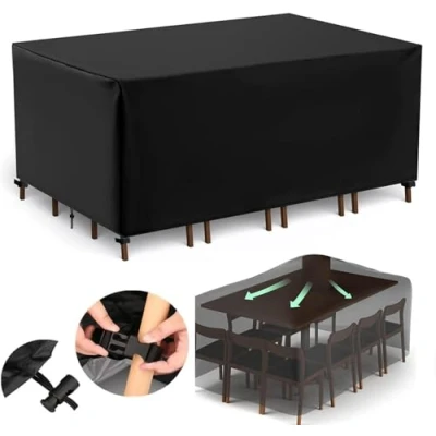 Image of 3 Seat Garden Bench Covers Waterproof,150x70x70cm Windproof, Anti UV, Heavy Duty Rip Proof 420D Oxford Fabric Outdoor Table Cover Rectangular Large Protective