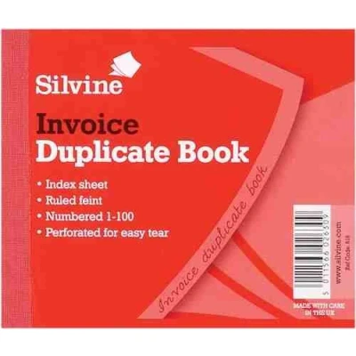 Image of Silvine 616 Dupl Invoice Book 102x127mm Pk12