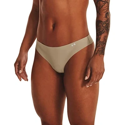 Image of Under Armour Womens 3 Pack Thongs Beige S