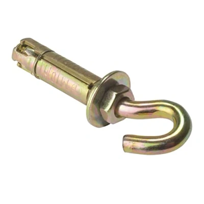 Image of ForgeFix Masonry Anchors Hook Bolts M10 Zinc Yellow Passivated Bag 5