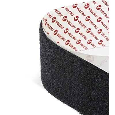 Image of Black 20mm Velcro® Brand Self Adhesive Velcro Tape Hook and Loop Sticky Fastener PS14 (1m Hook+1m Loop) Multiples Sent as Continuous Length