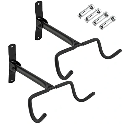 Image of JOIKIT 2 PCS Bike Wall Mount Hook, Mounted Rack, Foldable Bicycle Hanger Space Saving Storage Bracket with Foam Padded for MTB, Road Bike, Black