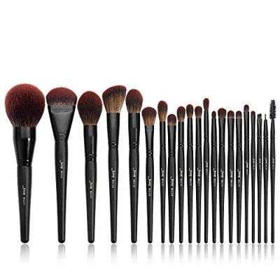 Image of Jessup Makeup Brushes Set Professional 21Pcs Black Complete Collection, Synthetic Hair Mkae up Brushes, Powder Blending Foundation Highlight Contour Concealer Eyeshadow Eye liner Spoolie T271