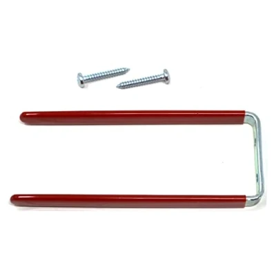 Image of fiXte 1 x Tool Storage Utility Hook Broom Rake Garden Fork Shed Garage Office Home Wall Mount Plastic Coated 150mm Red
