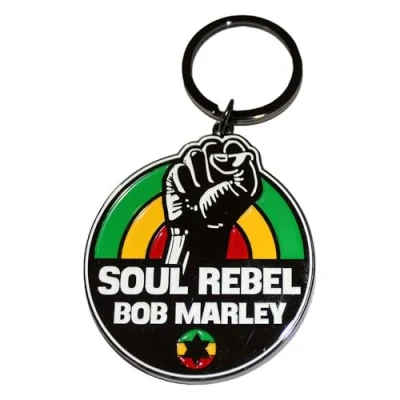 Image of Bob Marley Soul Rebel Keyring Keychain One Size