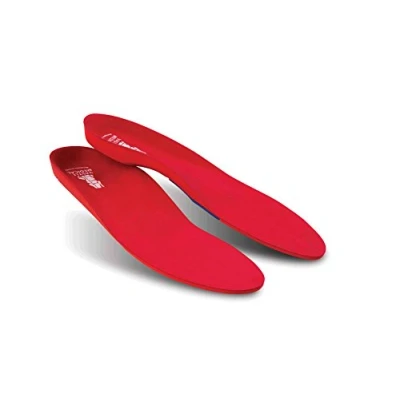 Image of Vasyli Custom Full Length Insoles, Red, X Large, Heel Grid Reduces Slippage, Firm Density, Biomechanical Control, Fast &amp; Effective Pain Relief, Treats Pronation, Built In Rearfoot Varus Angle