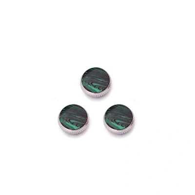 Image of Alnicov 3Pcs Chrome Metal Trumpet Valve Finger Button Green Stone Inlay Repair Part Music Instrument Tool