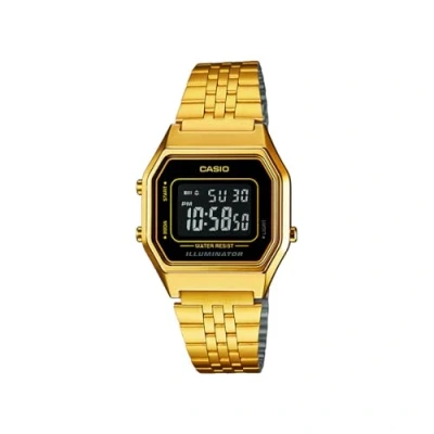 Image of Casio Ladies LA680WGA 1B Gold Metal Quartz Watch, Gold, Digital
