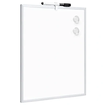 Image of Amazon Basics Magnetic Dry Erase Board, Aluminum Frame, 28cm x 35.6cm, White