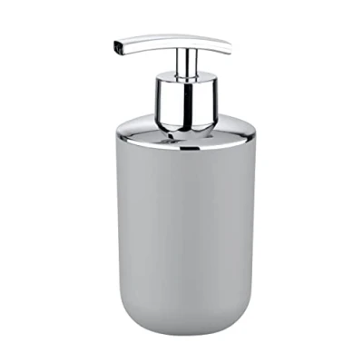 Image of WENKO Dosificador de jabón Brasil gris, TPE, Grey, 9 x 7.3 16.5 cm