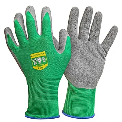 Image of GRÜNTEK 5 PAIRS Gardening Work Gloves Size L / 9 Latex coated, for private and commercial use