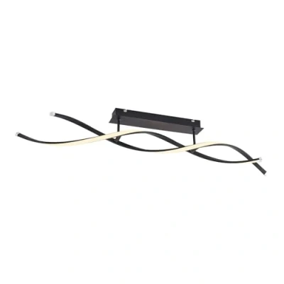 Image of LED Ceiling Light &#039;Welina&#039; dimmable (Modern) in Black Made of Metal for e.g. Living Room &amp; Dining (1 Source,) from Lindby lamp, lamp