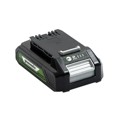 Image of Greenworks 24V Battery. Original Power Supply 2Ah Powerful Lithium Ion Lightweight Design with 3 Stage Charge Level Control. 2 Year Warranty G24B2