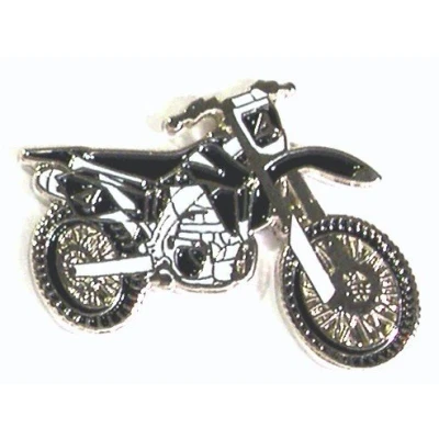 Image of Metal Enamel Pin Badge Moto Cross Enduro Trials Trail Green Lanes Bike Motorcycle (BLACK)