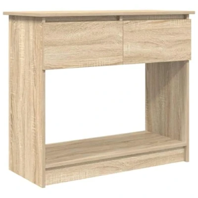 Image of vidaXL Console Table with Drawers Sonoma Oak Engineered Wood, Modern Storage 85.5x38.5x74.5 cm Living Room, Hallway