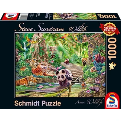 Image of Schmidt Spiele Steve Sundram: Asian Wildlife (1000pc) Puzzle Ages 12+