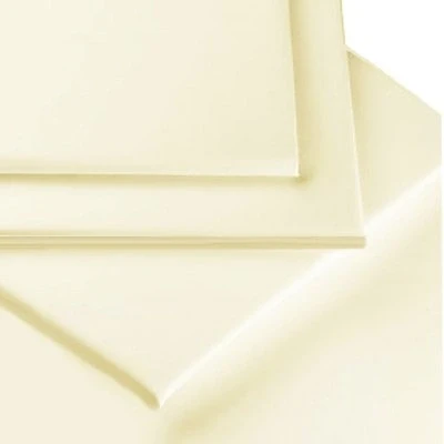 Image of Linens Limited Polycotton Non Iron Percale 180 Thread Count Duvet Cover Set, Cream, Double