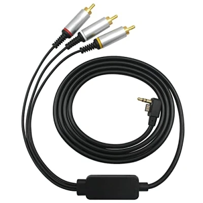 Image of OSTENT AV Audio Video RCA Composite Cable Cord Compatible for Sony PSP 2000/3000 Slim to TV
