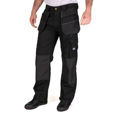 Image of Lee Cooper Workwear LCPNT216 Mens Multi Pocket with Knee Pad Pockets Fixed Holster Work Cargo Trouser,Black,34W/29L