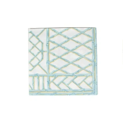 Image of Caspari Bamboo Screen Robin&#039;s Egg Paper Linen Dinner Napkins 12 Per Package