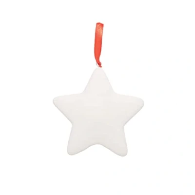 Image of Baker Ross FC109 Christmas Star Ceramic Baubles Pack of 4, Assorted