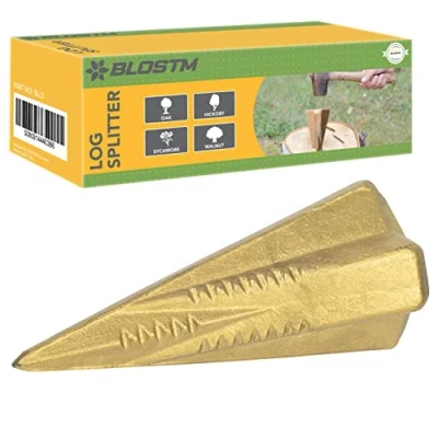 Image of BLOSTM Manual Log Splitter Wedge 1.8kg Heat Treated Wood Grenade Drop Forged and Heavy Duty