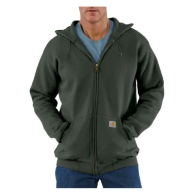 Image of Carhartt Men&#039;s Midweight Hooded Zip Front Sweatshirt, Olive, Large