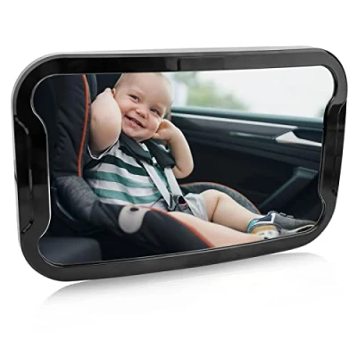 Image of talifoca Baby Car Mirror,100% Unbreakable Rear Seat Mirror,Baby Mirror,360 Adjustable Rotation,Baby Mirror,Easy Installation with Straps