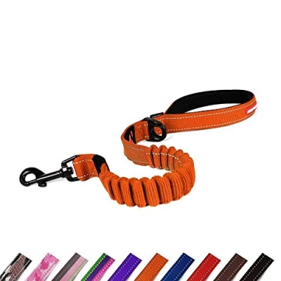 Image of EZYDOG Zero Shock Dog Lead Technology, Absorbing, Leads For Small Dogs, Medium Large Soft Padded Handle, 0.6m (Orange)