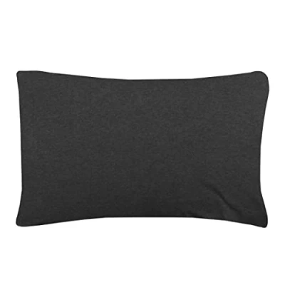 Image of Sleepdown Jersey Melange Housewife Pillowcase Warm, Comfortable and Easy Care Plain Yarn Dyed Charcoal