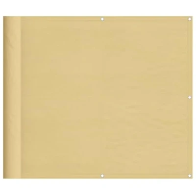 Image of vidaXL Balcony Screen Sand 90x500 cm Water/UV Resistant Privacy Garden Fence Polyester Oxford with Aluminium Eyelets and Rope