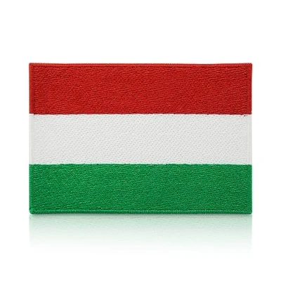 Image of Finally Home Hungary flag patch for iron on, 7.5 x 5 cm, Hungarian flag, sew on patches, patches