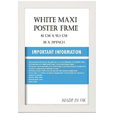 Image of OB2H WHITE MAXI POSTER,PHOTO, PICTURE FRAME 61 cm x 91.5 cm(36 24)
