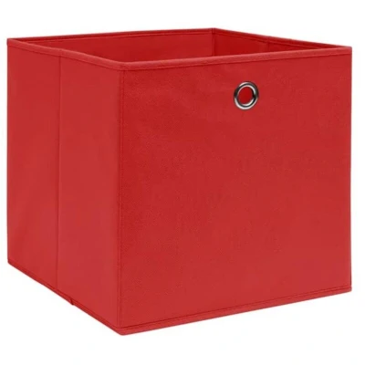 Image of vidaXL Storage Boxes 4 pcs Non woven Fabric 28x28x28 cm Red